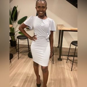 Simple stylish light baby blue dress